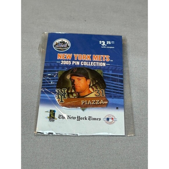 Vintage MLB New York Mets Piazza Collectible Lapel / Hat Pin - Picture 1 of 2